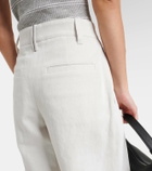 Brunello Cucinelli Pleated cotton and linen Bermuda shorts