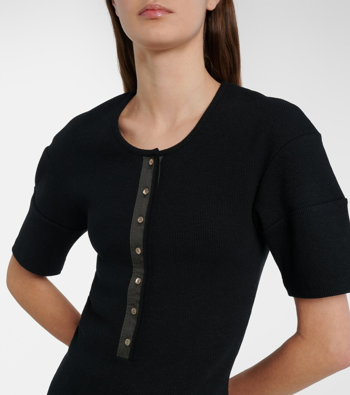 Lemaire Cotton and linen Henley shirt