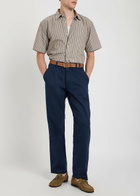 Forét Straight-leg Twill-cotton Trousers Navy