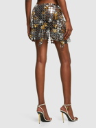 RABANNE Round & Star Sequined Mesh Mini Skirt