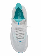 Hoka clifton 10 White Low Top Sneakers With Logo Lettering On The Side And Logo Patch On The Tongue In Tech Fabric Unisex