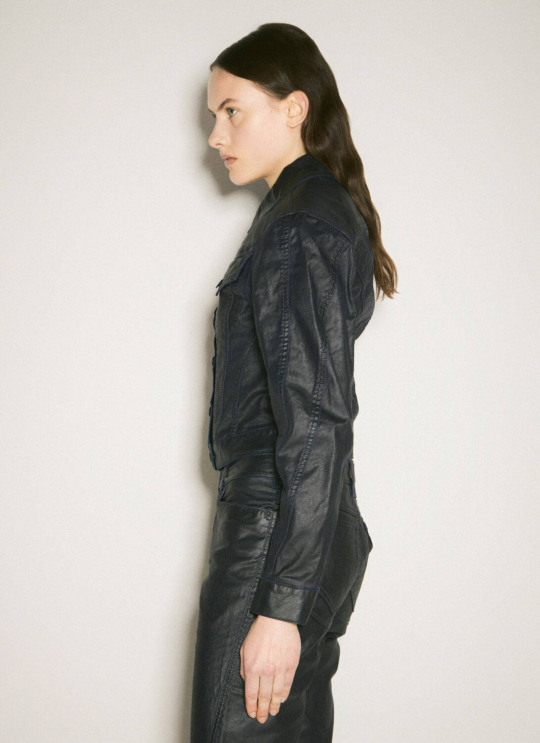 Mugler Waxed Denim Jacket