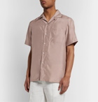 Brioni - Camp-Collar Silk Shirt - Pink