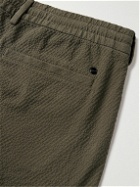 NN07 - Seb 1040 Cotton-Blend Seersucker Shorts - Green