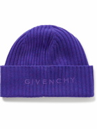 Givenchy - Logo-Embroidered Ribbed Wool and Cashmere-Blend Beanie