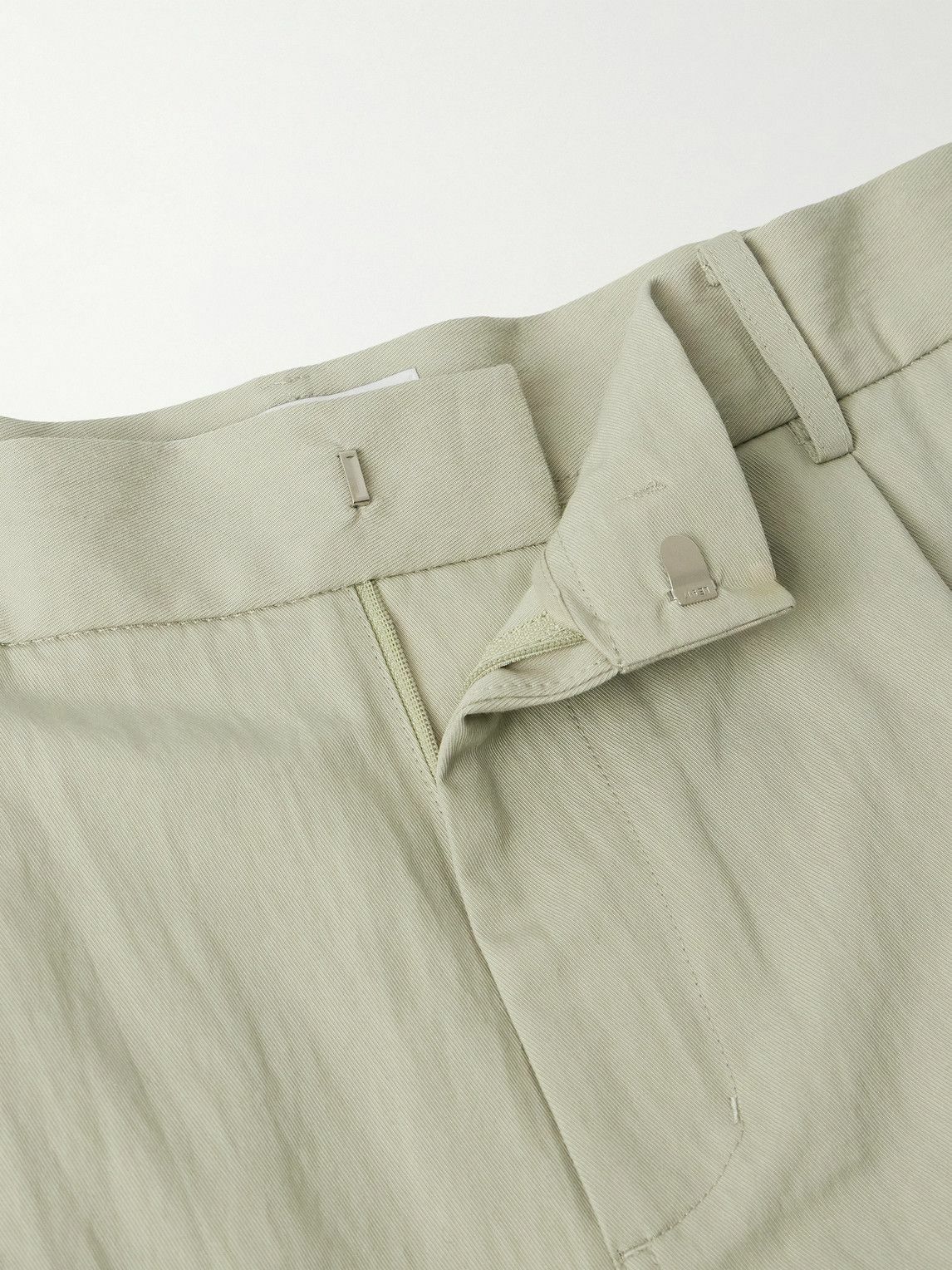 LE 17 SEPTEMBRE - Straight-Leg Pleated Nylon and Cotton-Blend Twill Bermuda Shorts - Green