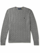 Polo Ralph Lauren - Slim-Fit Cable-Knit Wool and Cashmere-Blend Sweater - Gray