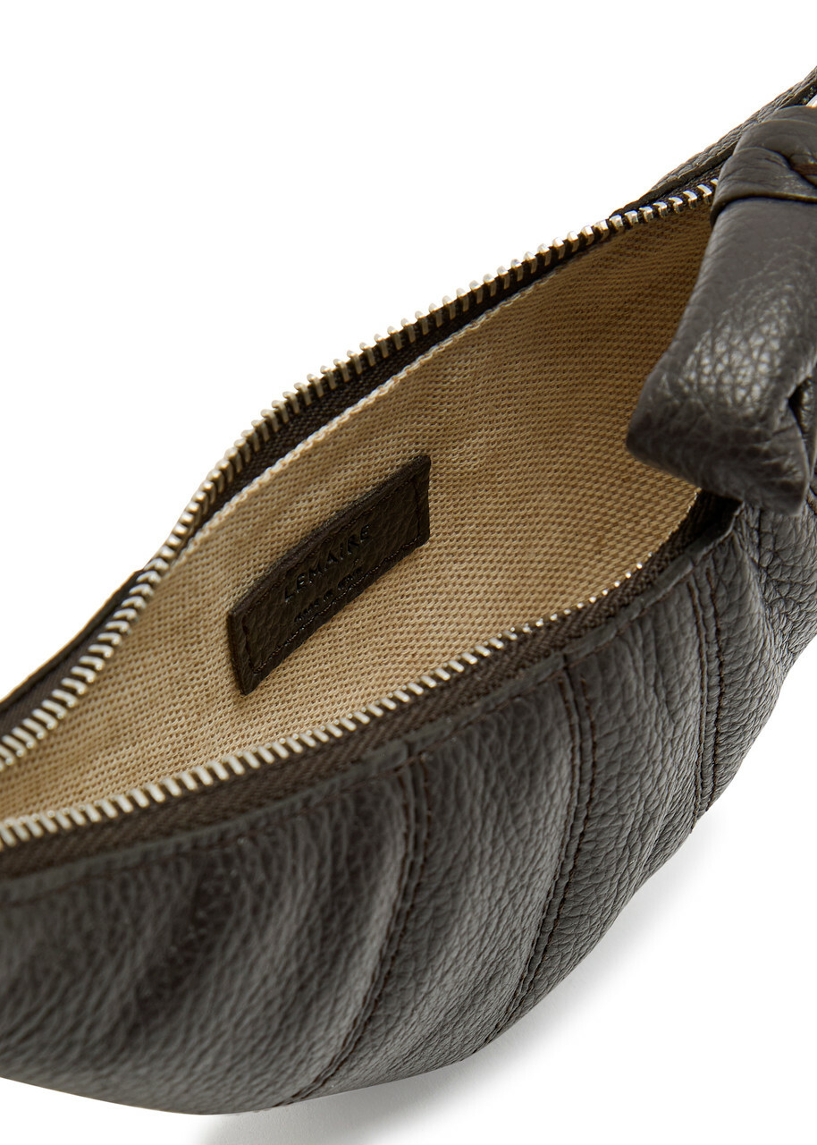 Lemaire Croissant Leather Cross-body Coin Purse - Chocolate - One Size