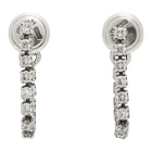 Bottega Veneta Silver Crystal Hoop Earrings