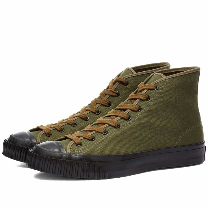 Photo: The Real McCoy's Men's Military Canvas Training Shoe Sneakers in Olive