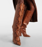 Paris Texas Anja croc-effect leather knee-high boots