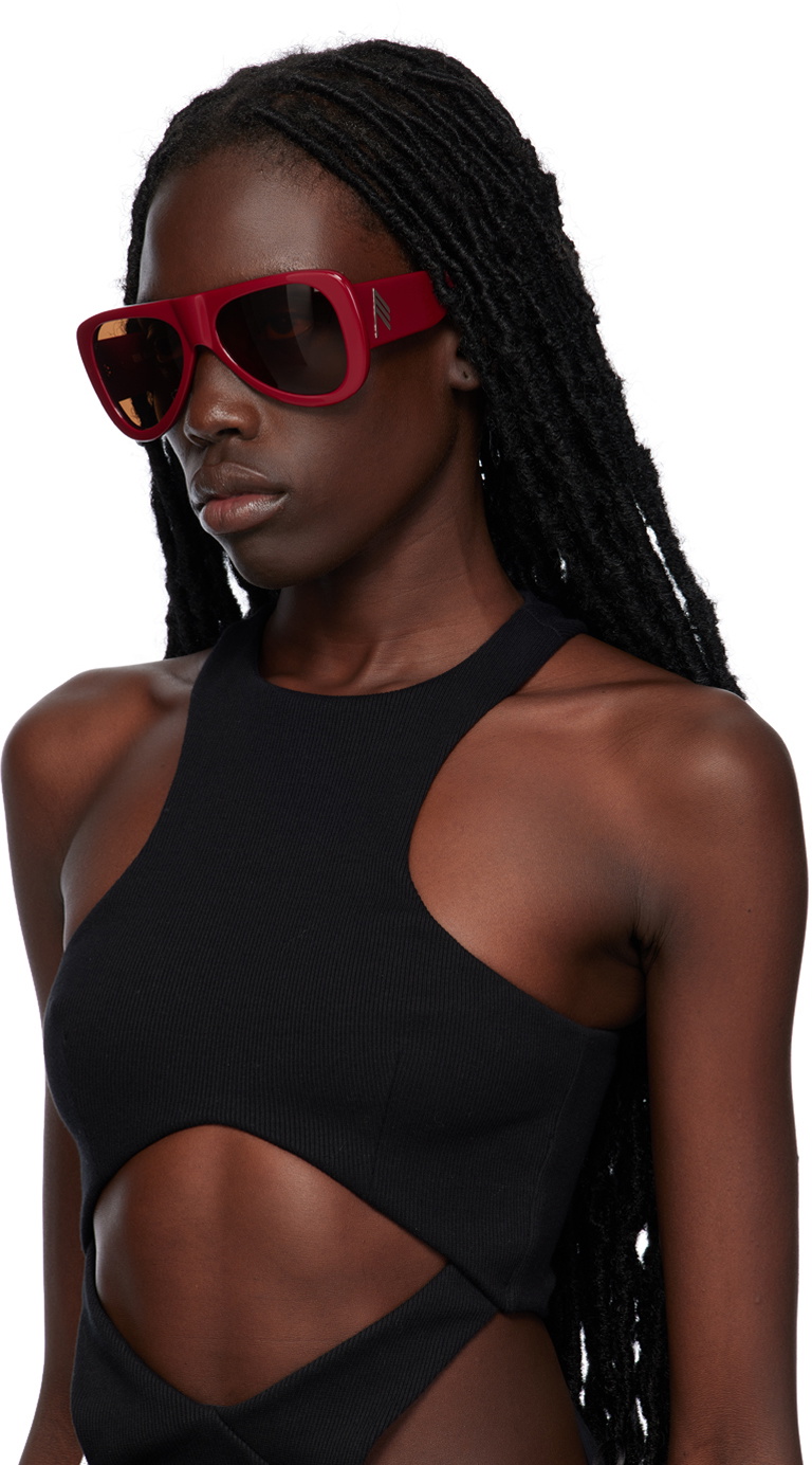 The Attico Burgundy Linda Farrow Edition Edie Sunglasses The Attico