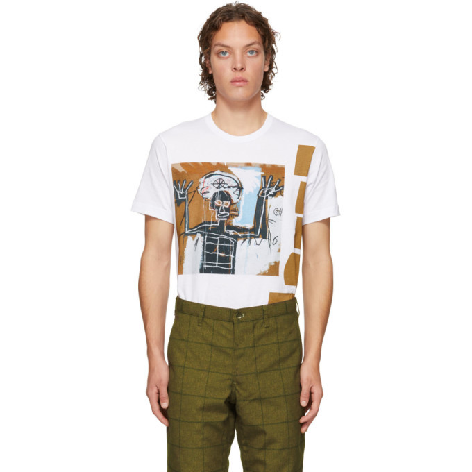 Photo: Comme des Garcons Shirt White Basquiat Edition Print T-Shirt