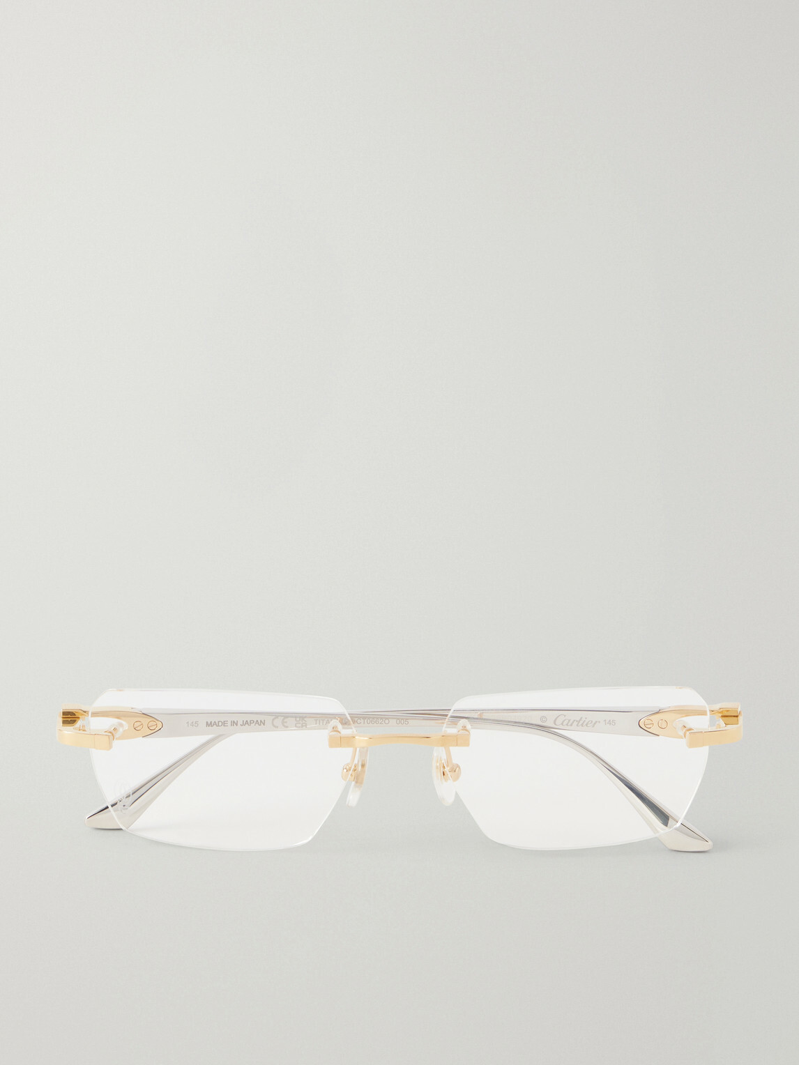 Cartier Eyewear - Motifs de Cartier D-Frame Gold and Silver-Tone Titanium Glasses - Gold