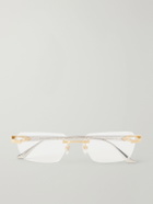 Cartier Eyewear - Motifs de Cartier D-Frame Gold and Silver-Tone Titanium Glasses - Gold