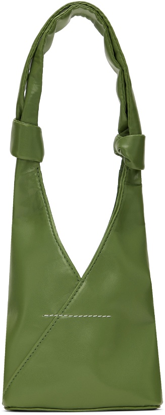 Photo: MM6 Maison Margiela Green Mini Triangle Knotted Bag