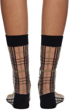Y's Black Plaid Socks