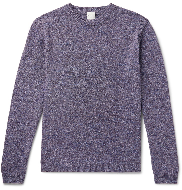 Photo: Paul Smith - Mélange Cotton and Linen-Blend Sweater - Purple