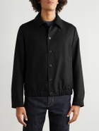 Incotex - Wool and Mohair-Blend Twill Bomber Jacket - Black