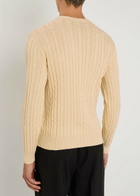 Valentino Garavani Vlogo Cable-knit Cotton Jumper Cream