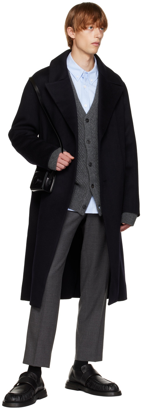Solid Homme Navy Minimal Coat
