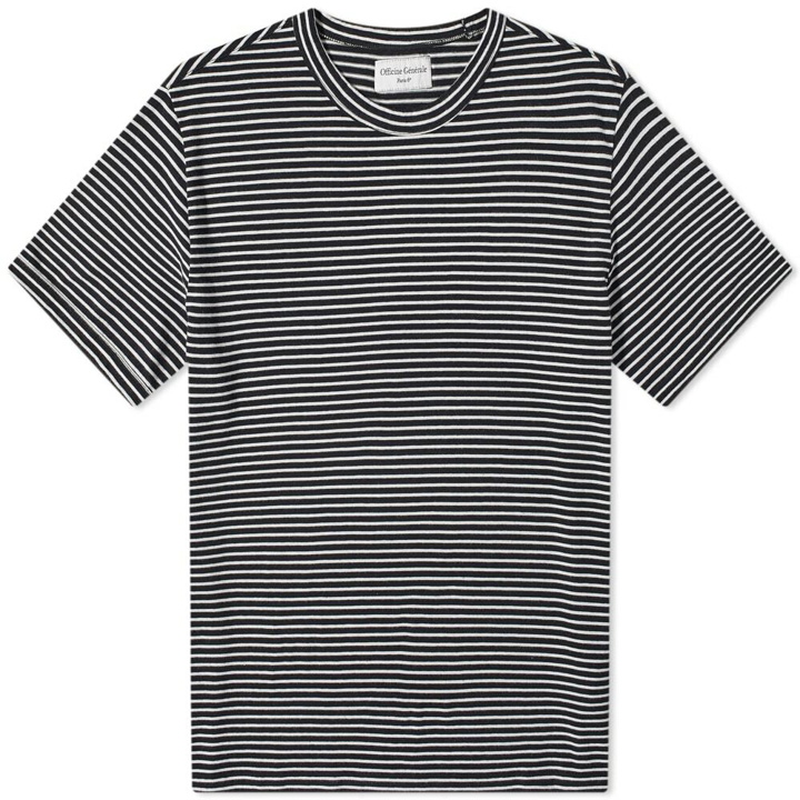 Photo: Officine Générale Men's Stripe T-Shirt in Black/White