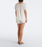 Posse Marilyn lace-trimmed cotton shorts