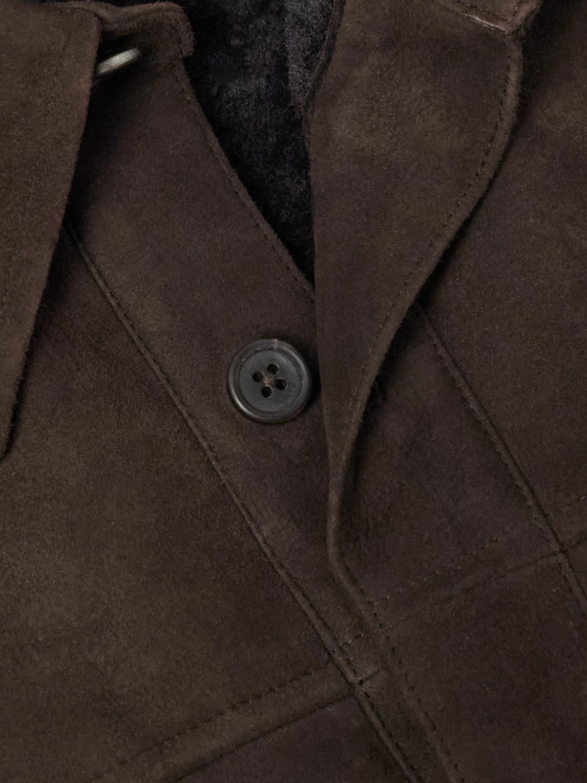 The Row - Bento Panelled Shearling Shirt Jacket - Brown