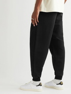 AMI PARIS - Logo-Embroidered Organic Cotton-Jersey Sweatpants - Black