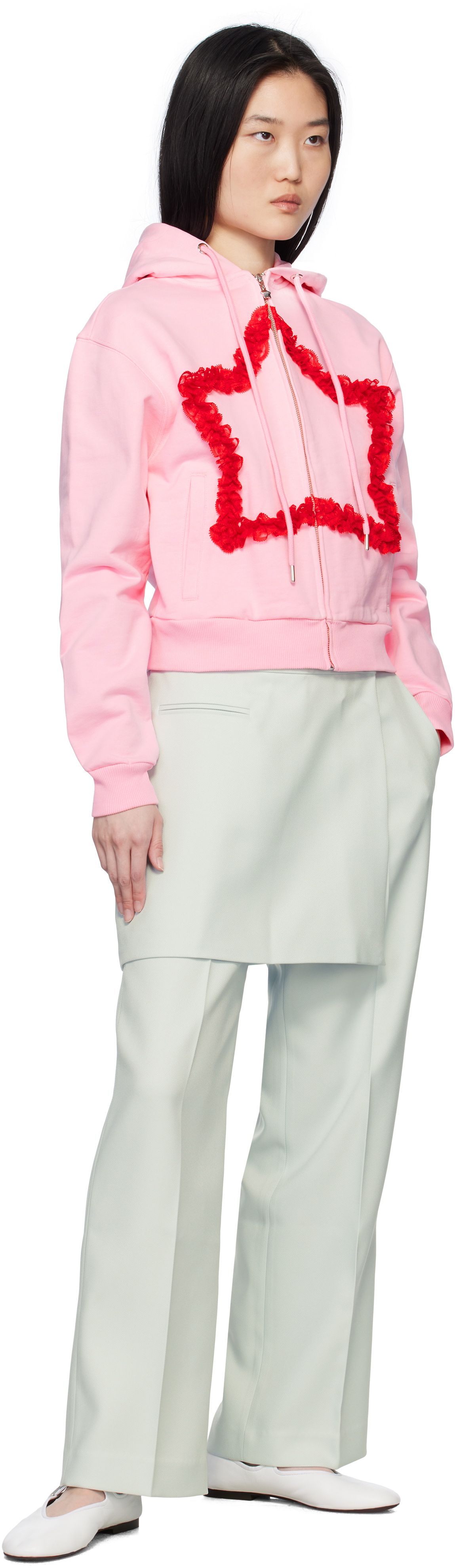 Sandy Liang Pink Regina Hoodie