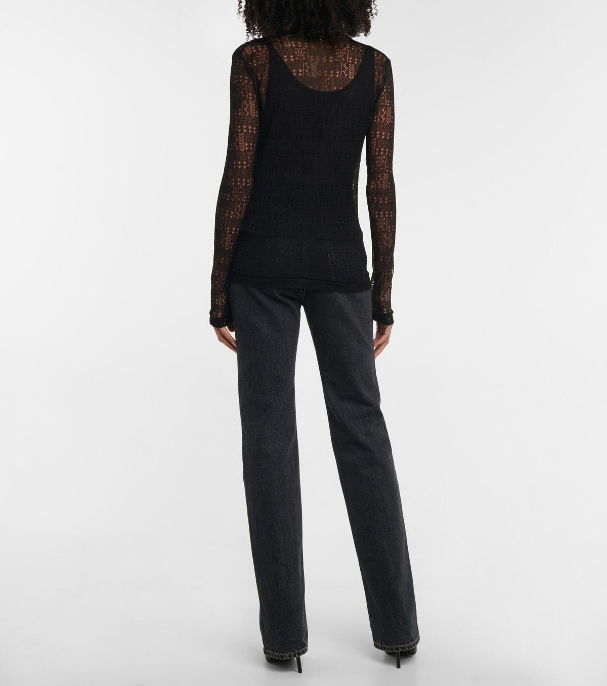 Saint Laurent - Patterned semi-sheer cardigan