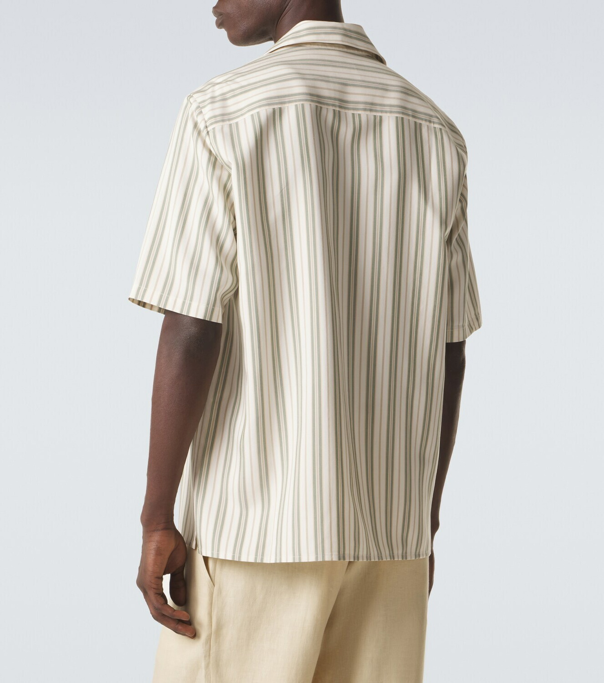 Le Kasha Striped silk bowling shirt