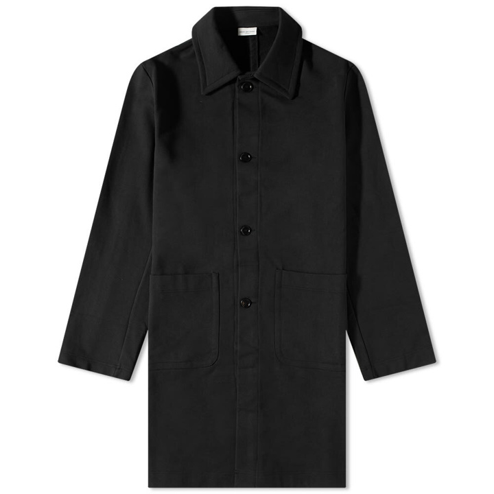 Photo: Dries Van Noten Men's Hakin Jersey Carcoat in Black