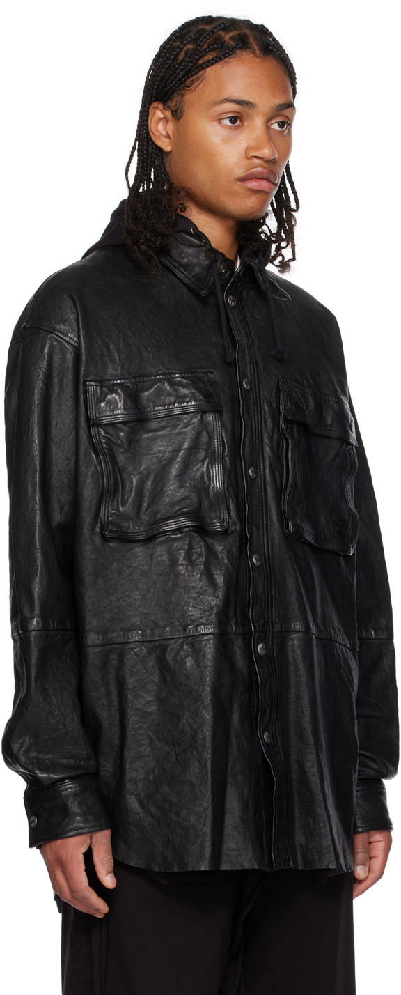 Diesel Black L-Sphinx Leather Jacket Diesel