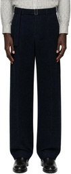 Studio Nicholson Navy Vital Belted Trousers
