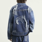 MASTERMIND WORLD Men's Patchwork Jacquard Denim Jacket in Indigo