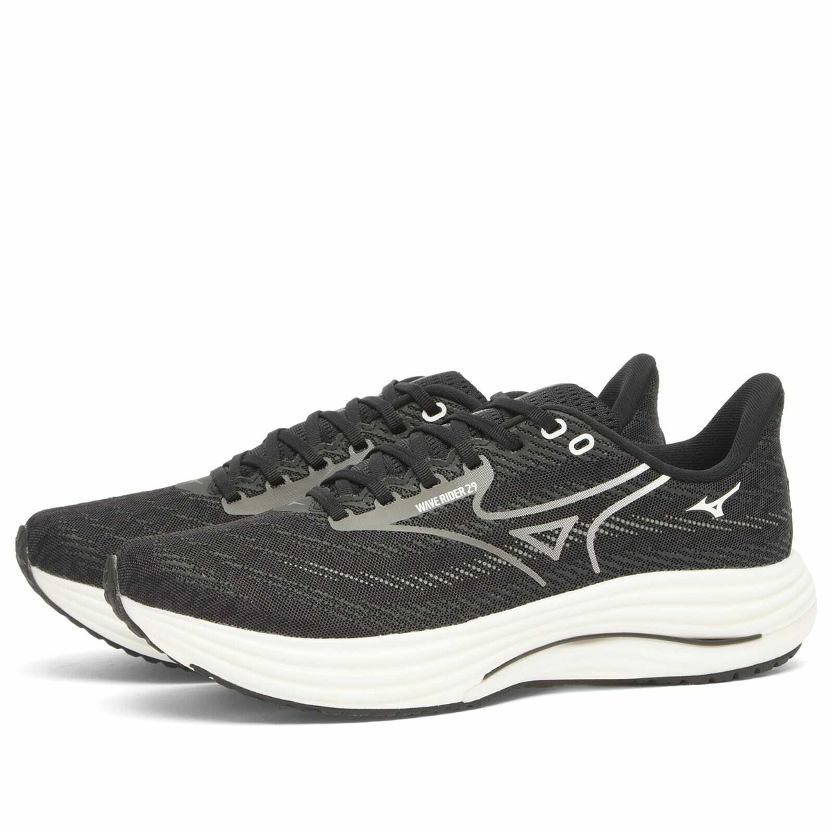 Mizuno Men's Running Wave Rider 29 Sneaker in Black Sand/Quiet Shade/Black