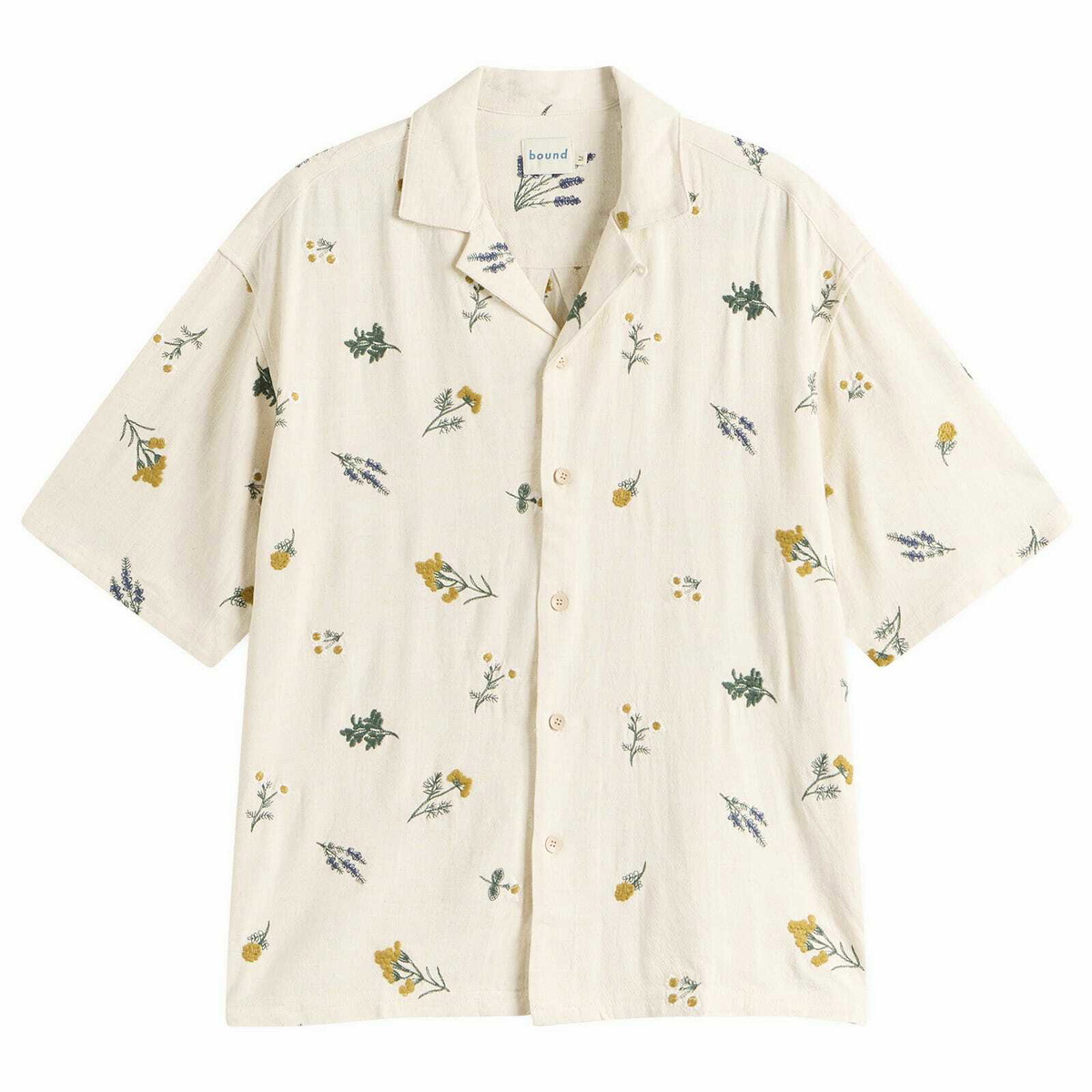 Bound Men's Botanic Shirt in Ecru