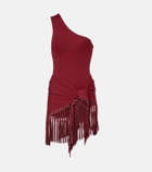 Taller Marmo One-shoulder swimsuit and beach cover-up set