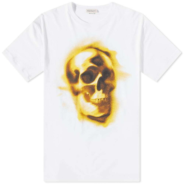 Photo: Alexander McQueen Men's Skull Stencil Print T-Shirt in White/Mix