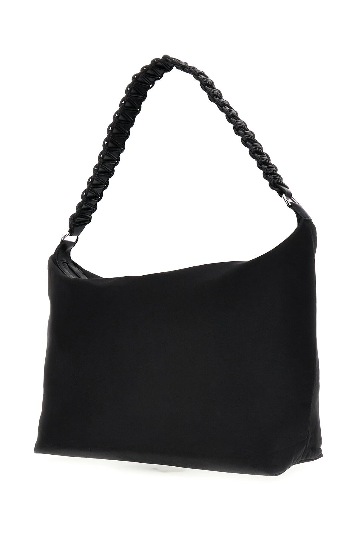Kara Black Fabric Xxxl Lattice Shoulder Bag