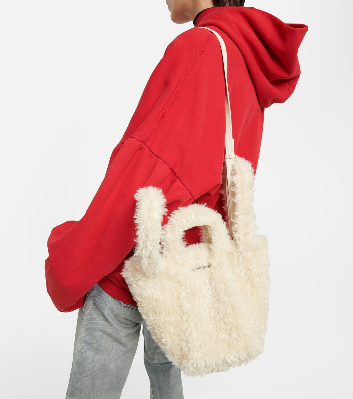 Balenciaga Everyday 2.0 XS faux fur tote bag