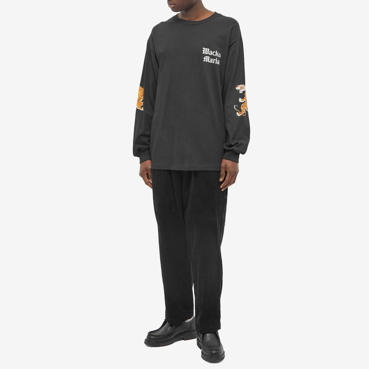 wacko maria ロンT LS TIM LEHI 黒L 刺繍 WACKO MARIA (ワコマリア) TIM LEHI / CREW NECK LONG SLEEVE T