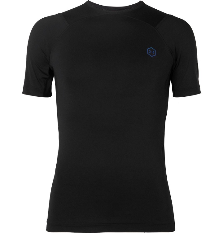 Photo: Under Armour - UA Rush Compression Mesh-Panelled Stretch-Jersey T-Shirt - Black