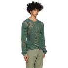 Nicholas Daley Green Tie-Dye Open Knit Sweater