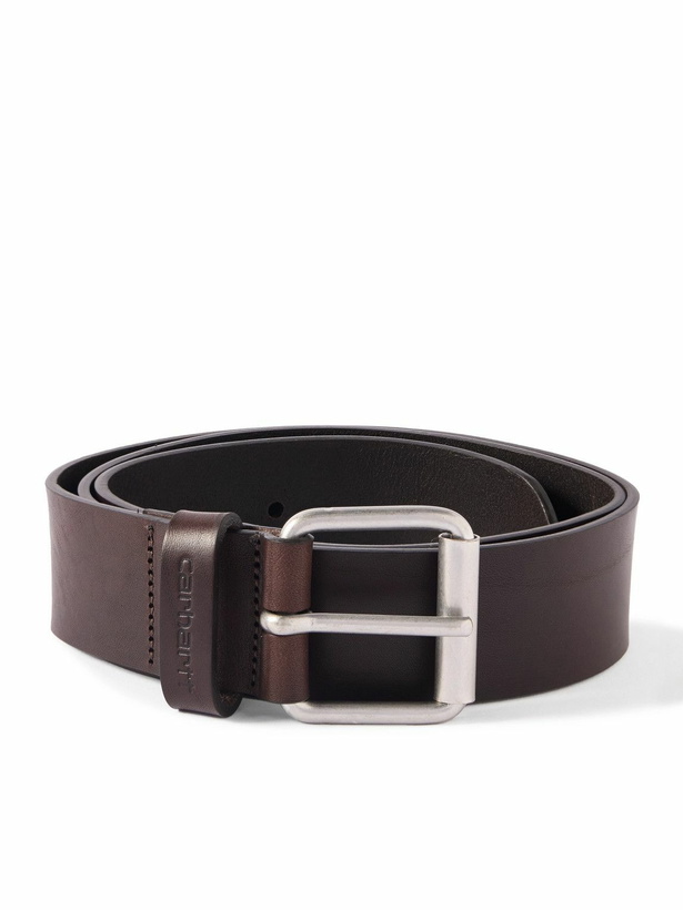 Photo: Carhartt WIP - Script 4cm Leather Belt - Brown