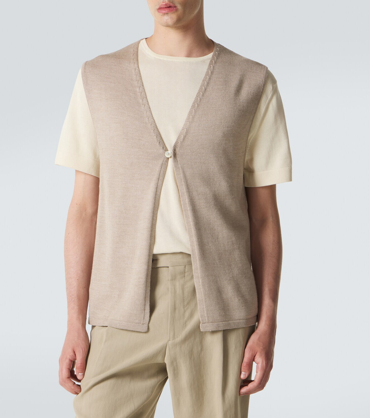 Stòffa Knitted wool and silk vest