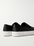 Christian Louboutin - Boatissimo Cross-Grain Leather Slip-On Sneakers - Black
