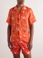 Vilebrequin - Charli Camp-Collar Printed Ramie Shirt - Orange