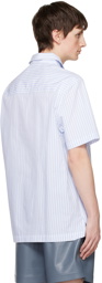 Nanushka White & Blue Adam Shirt